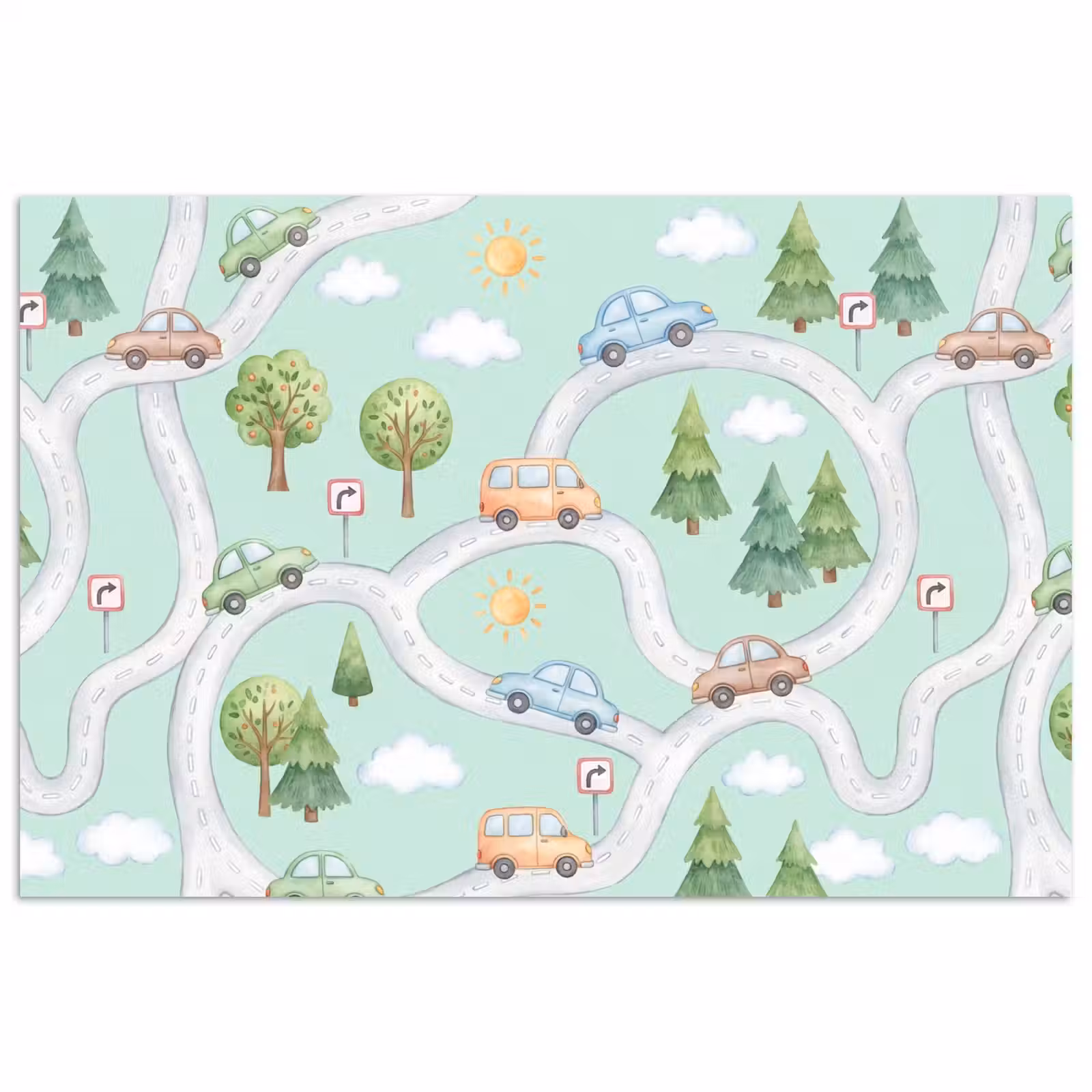 Poster - Auto - Weg - Patroon — 1
