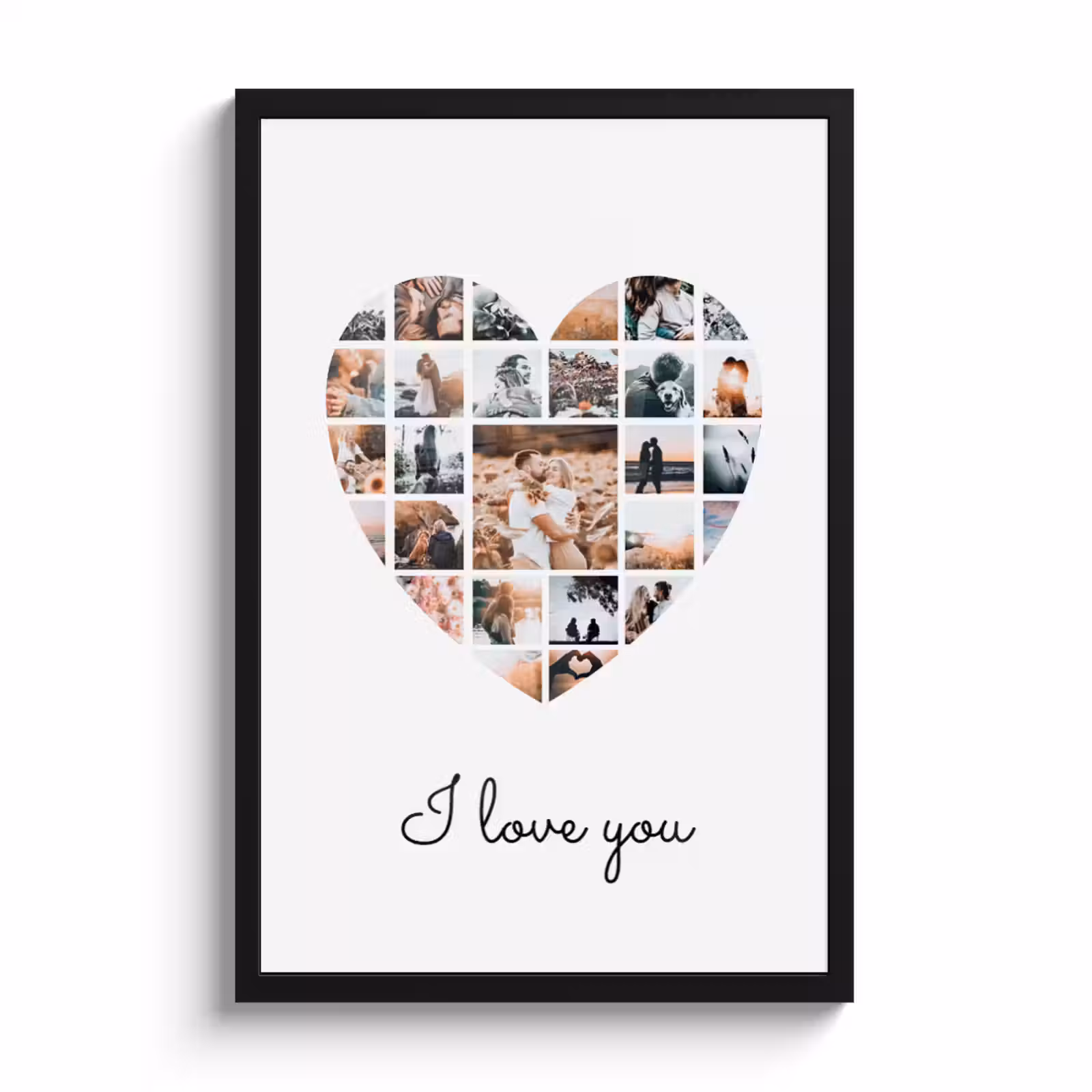 Poster met lijst – Hart collage — 1