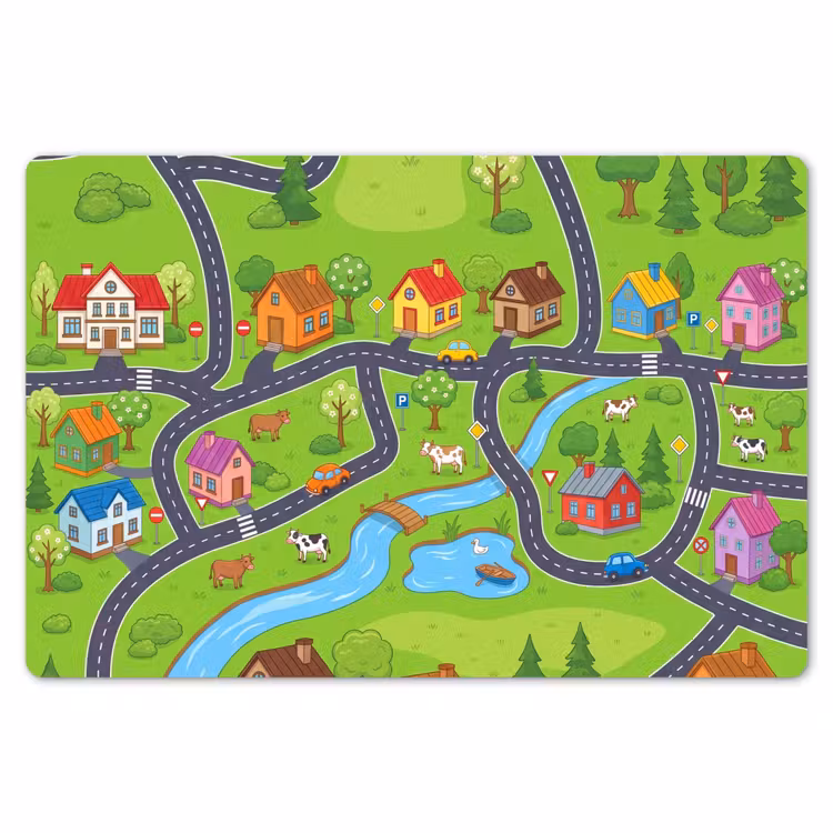 Placemat - 6 stuks - Dorp - Wegen - Huizen — 7