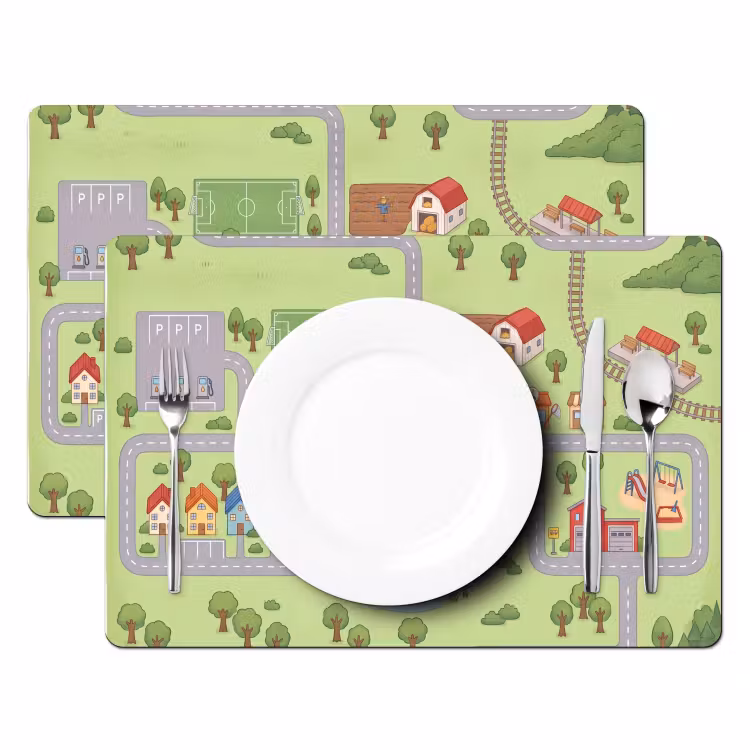 Placemat - 6 stuks - Plattegrond - Dorp - Kind — 2