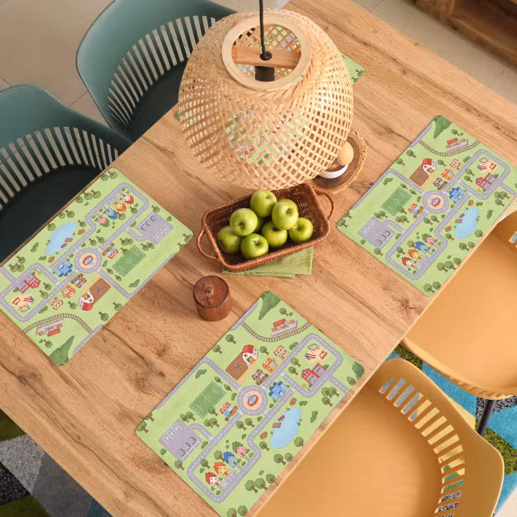 Placemat - 6 stuks - Plattegrond - Dorp - Kind — 6