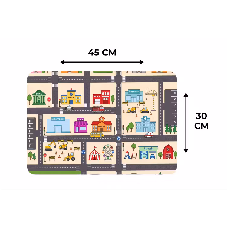 Placemat - 6 stuks - Stad - Gebouwen - Wegen — 3