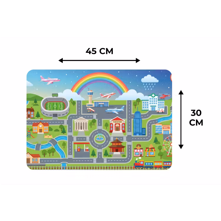 Placemat - 6 stuks - Stad - Plattegrond - Cartoon — 3