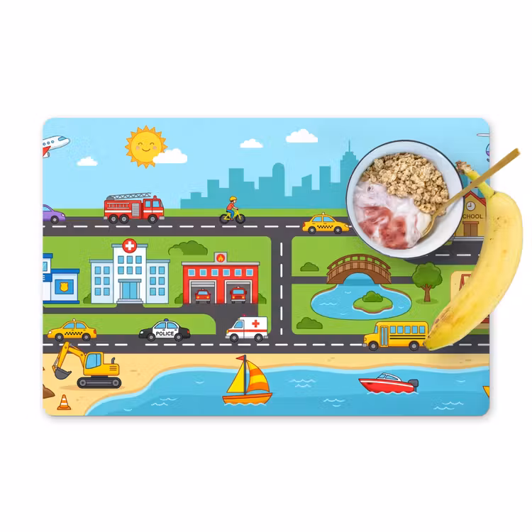 Placemat - 6 stuks - Stad - Verkeer - Cartoon — 1