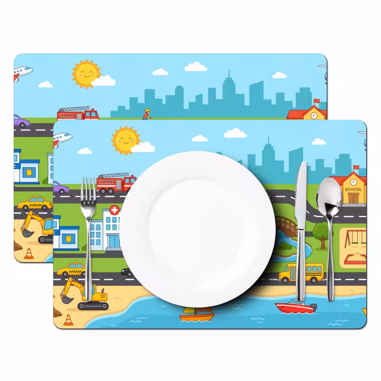 Placemat - 6 stuks - Stad - Verkeer - Cartoon — 2