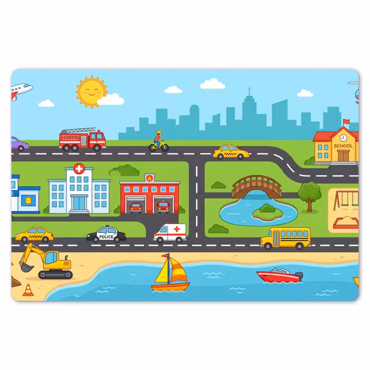Placemat - 6 stuks - Stad - Verkeer - Cartoon — 7
