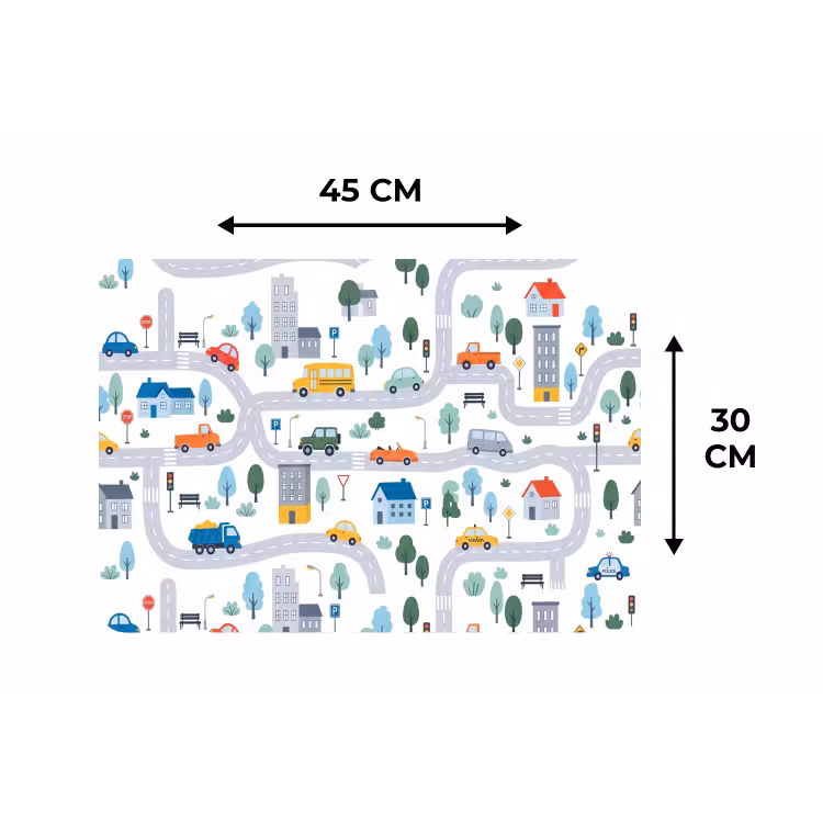 Placemat - 6 stuks - Stad - Verkeer - Patroon — 3
