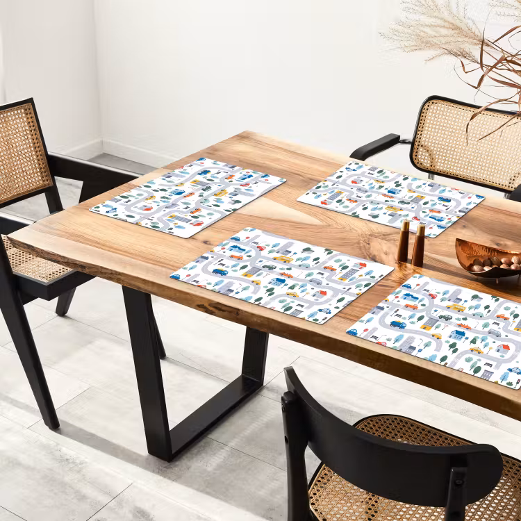 Placemat - 6 stuks - Stad - Verkeer - Patroon — 5
