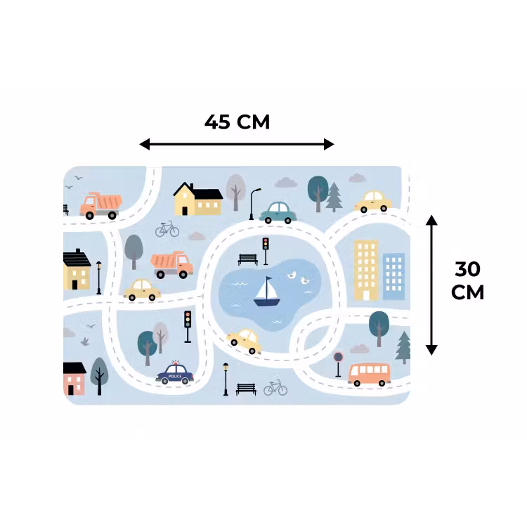 Placemat - 6 stuks - Stad - Wegen - Auto's — 3