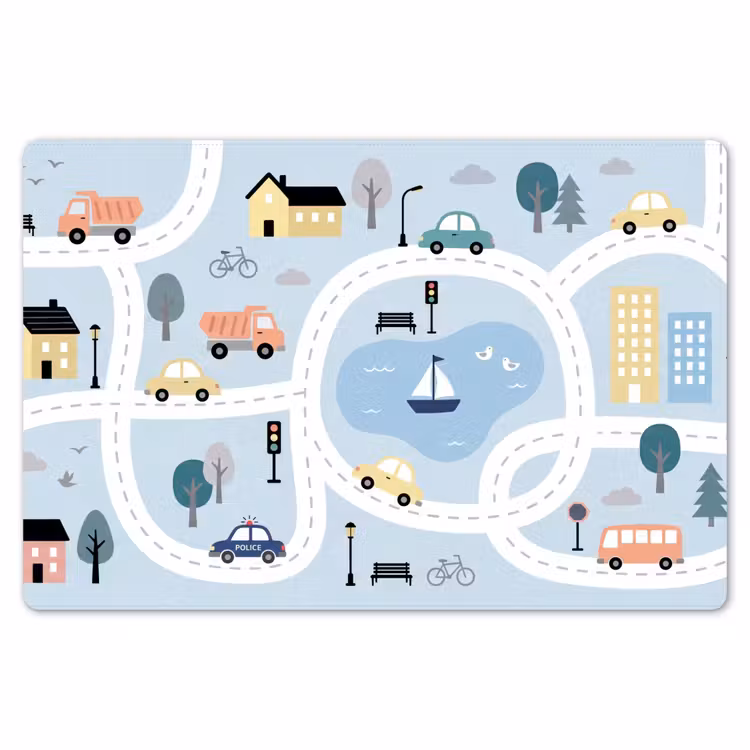 Placemat - 6 stuks - Stad - Wegen - Auto's — 7