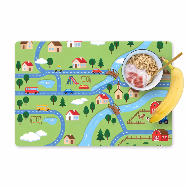 Placemat - 6 stuks - Stad - Wegen - Huizen — 1