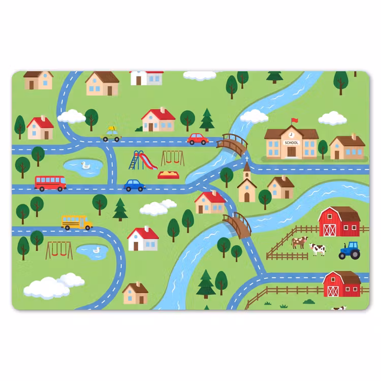 Placemat - 6 stuks - Stad - Wegen - Huizen — 7