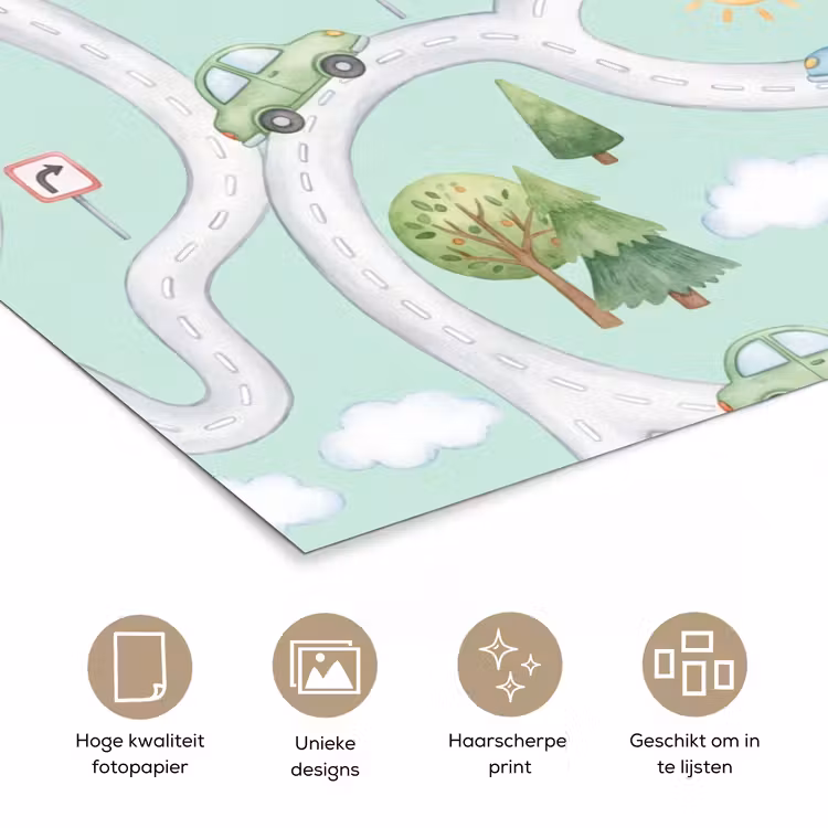 Poster - Auto - Weg - Patroon — 5