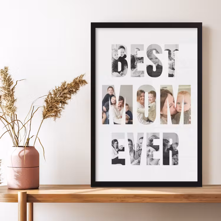 Poster met lijst - Best mom ever — 2