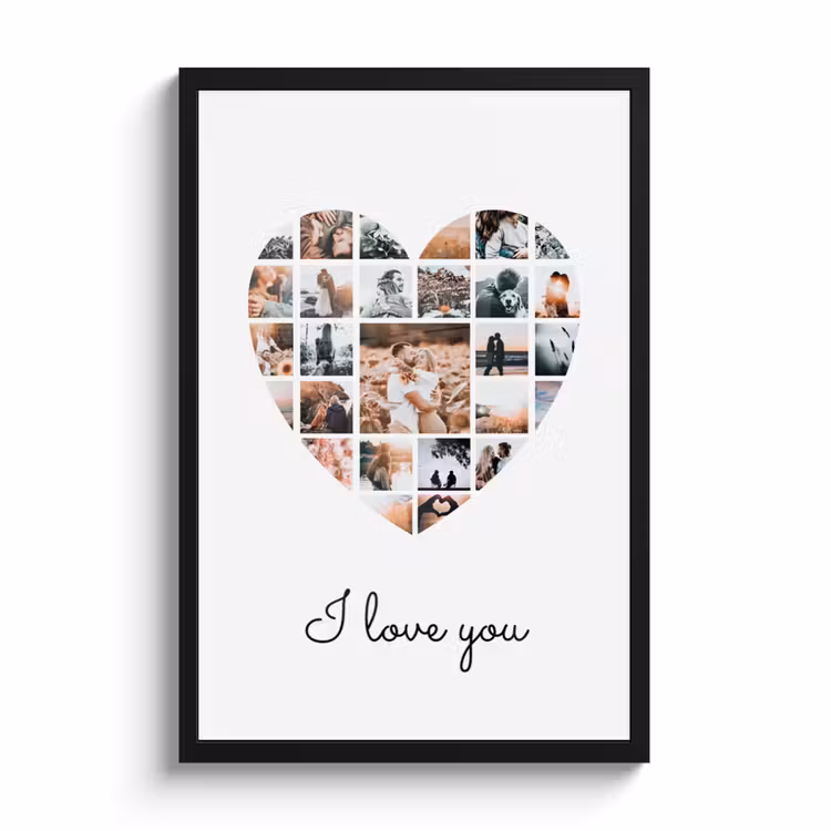 Poster met lijst – Hart collage — 1