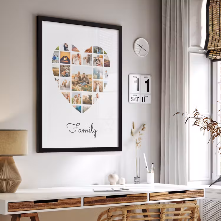 Poster met lijst – Hart collage — 2