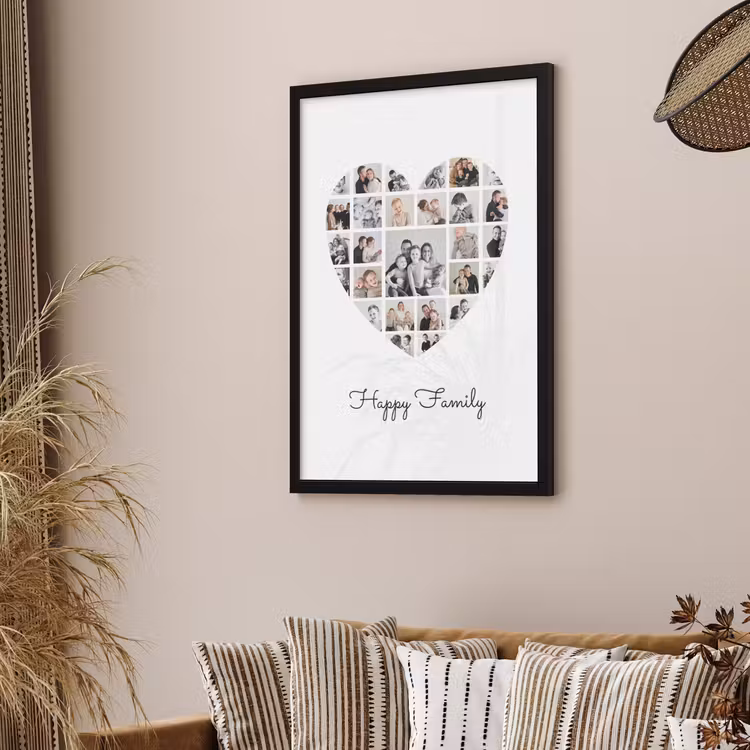 Poster met lijst – Hart collage — 3