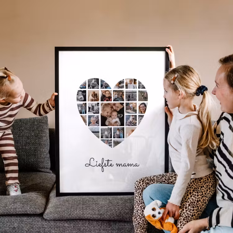 Poster met lijst – Hart collage — 5