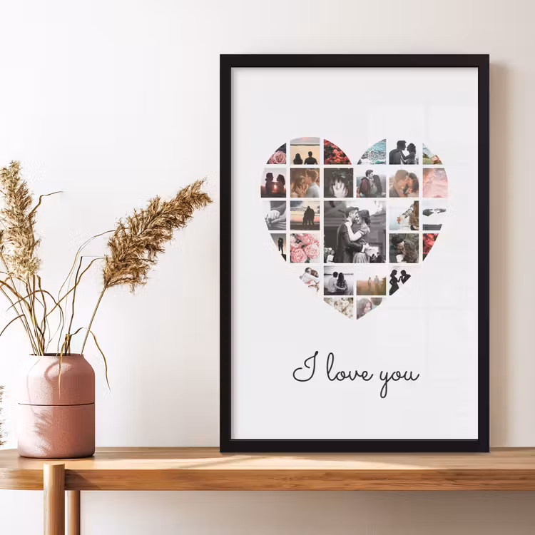 Poster met lijst – Hart collage — 6