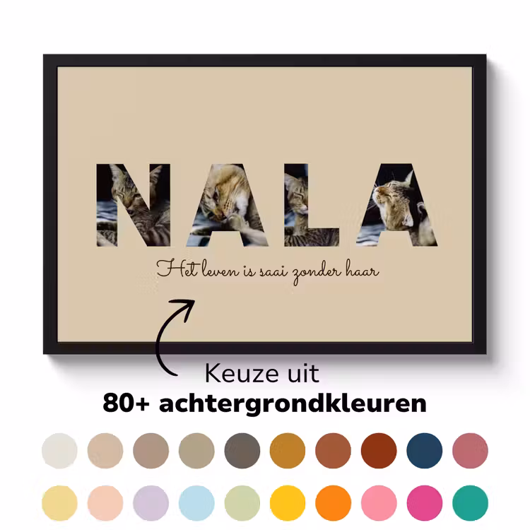 Poster met lijst - Huisdiernaam — 6