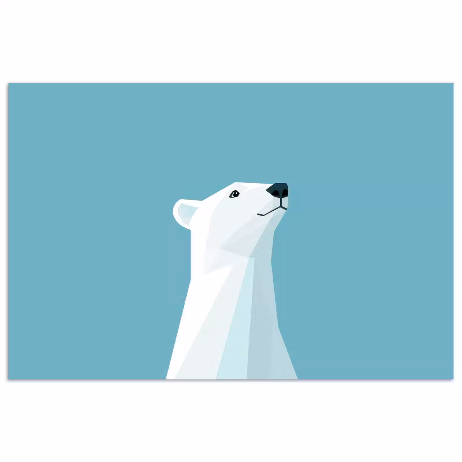 Poster - Ijsbeer - Lichtblauw - Minimalistisch — 1