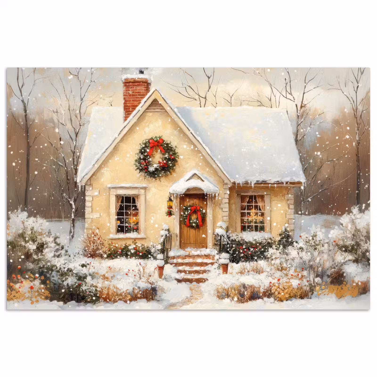 Poster - Kerst - Huis - Winter - Sneeuw — 1