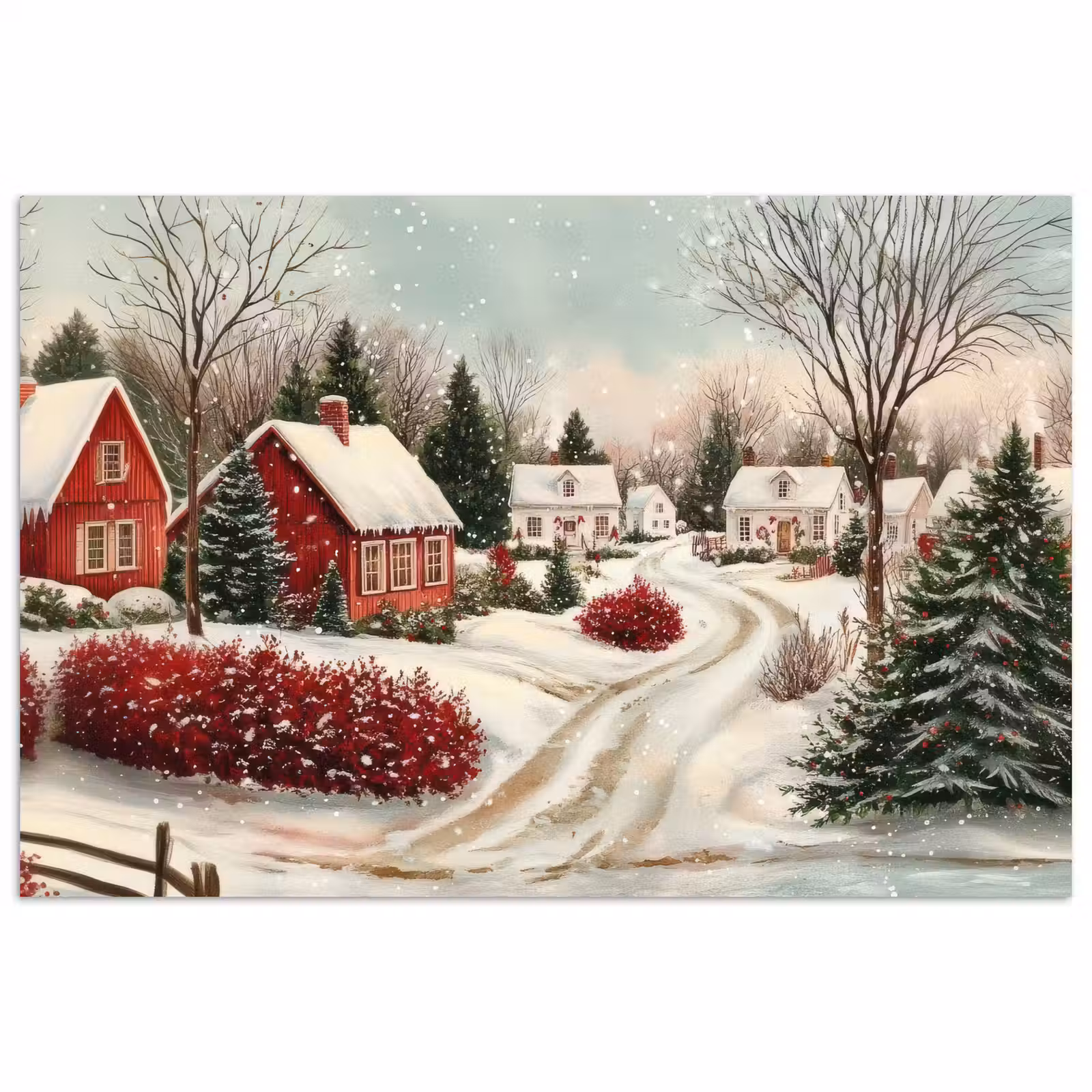 Poster - Kerstsfeer - Landelijk - Rood — 1