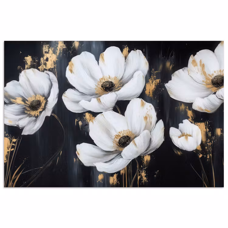 Poster - Bloemen - Wit - Abstract — 1