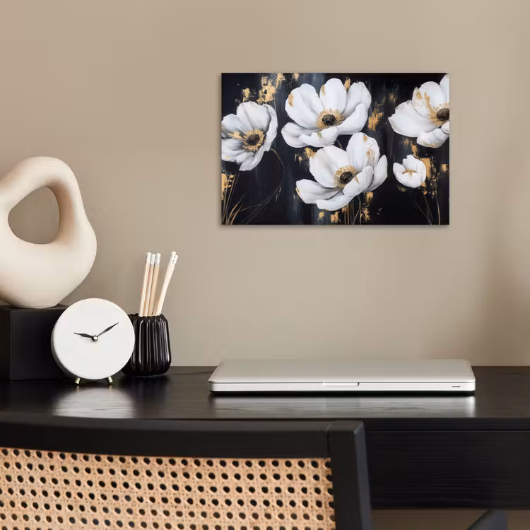 Poster - Bloemen - Wit - Abstract — 2