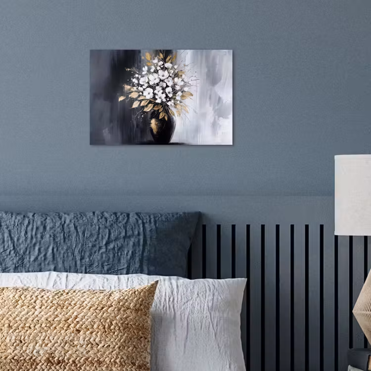 Poster - Bloemen - Wit - Vaas - Abstract — 3