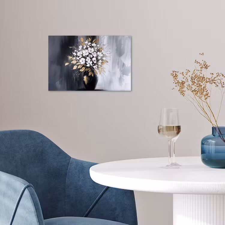 Poster - Bloemen - Wit - Vaas - Abstract — 4