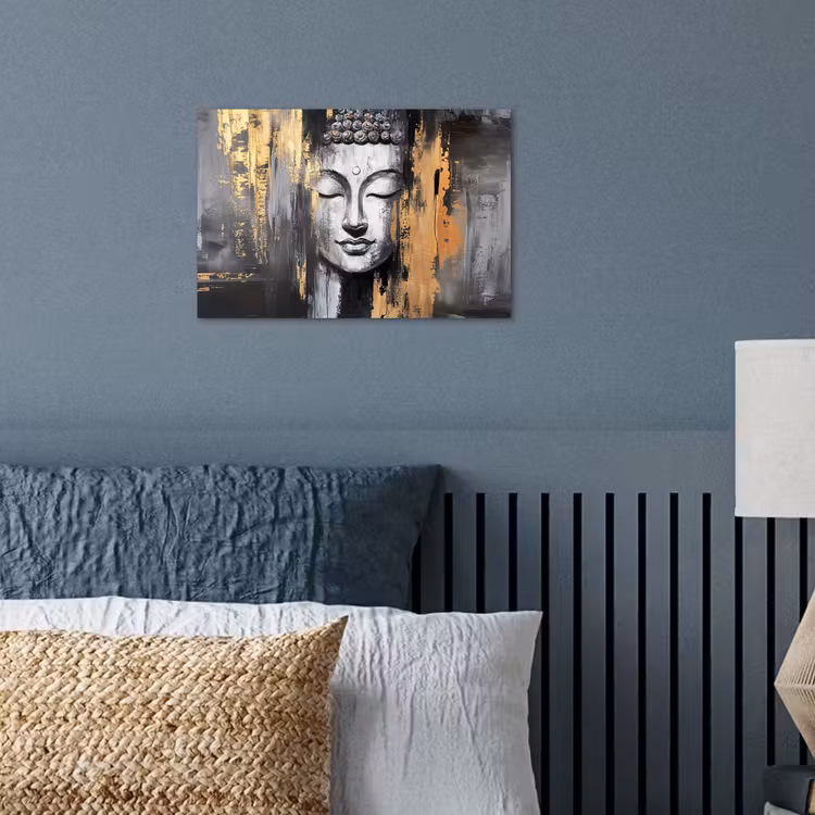Poster - Boedhha - Penseelstreken - Goud - Abstract — 3