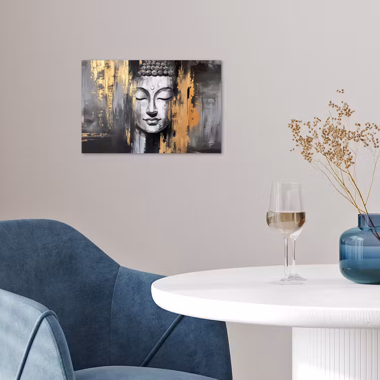 Poster - Boedhha - Penseelstreken - Goud - Abstract — 4