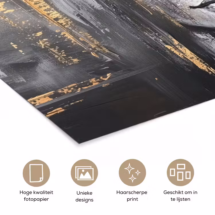 Poster - Boedhha - Penseelstreken - Goud - Abstract — 5