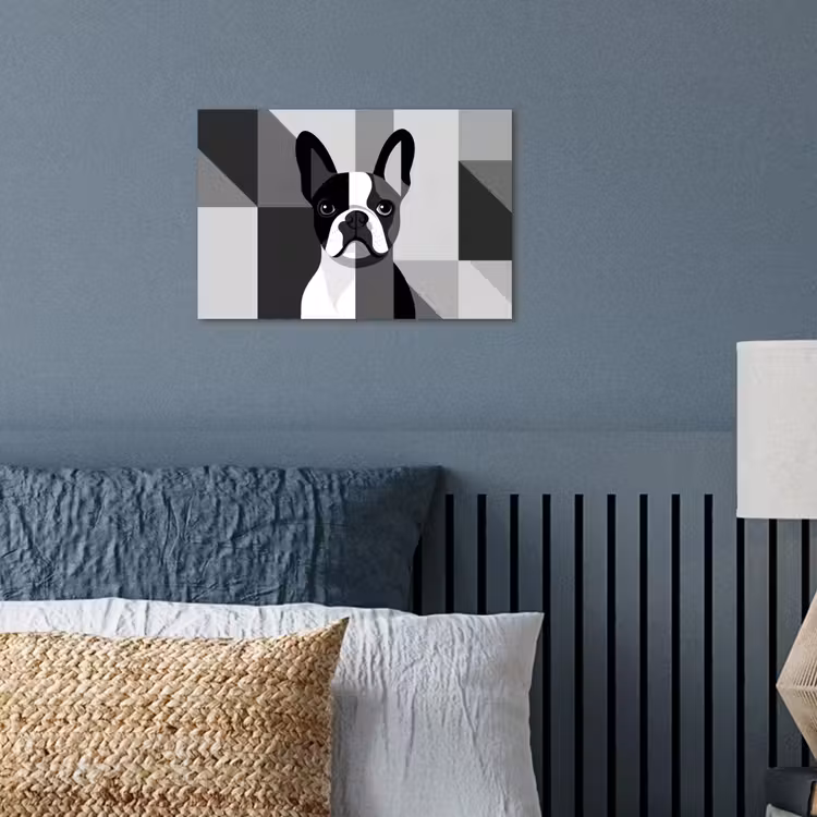 Poster - Buldog - Zwart - Abstract - Vlakken — 3