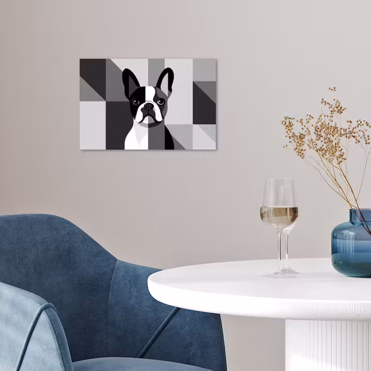 Poster - Buldog - Zwart - Abstract - Vlakken — 4