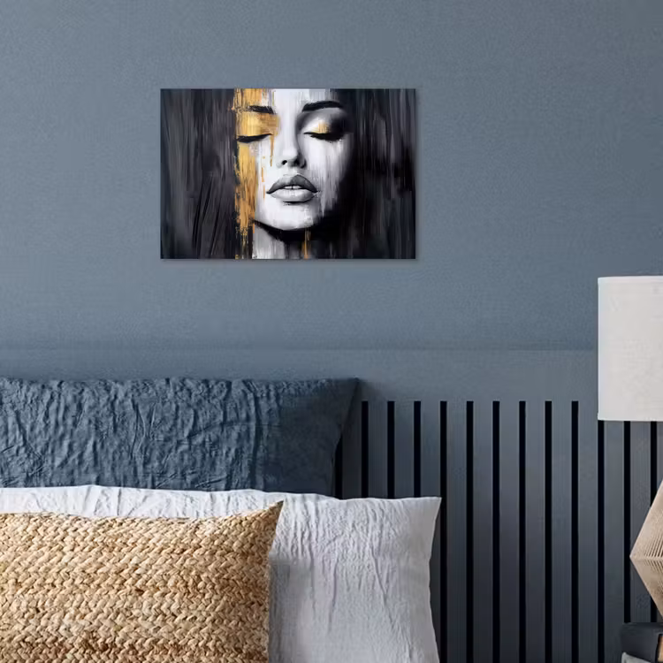 Poster - Gezicht - Vrouw - Penseelstreken - Abstract — 3