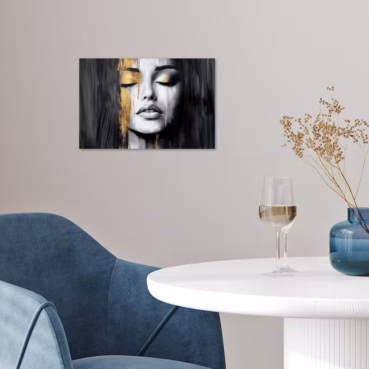 Poster - Gezicht - Vrouw - Penseelstreken - Abstract — 4