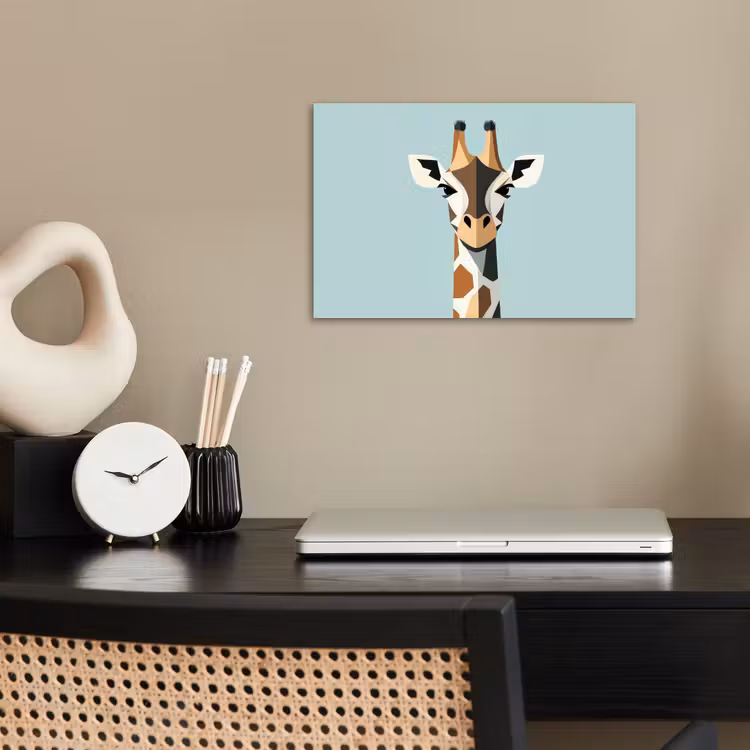Poster - Giraffe - Illustratie - Bruin - Minimalistisch — 2