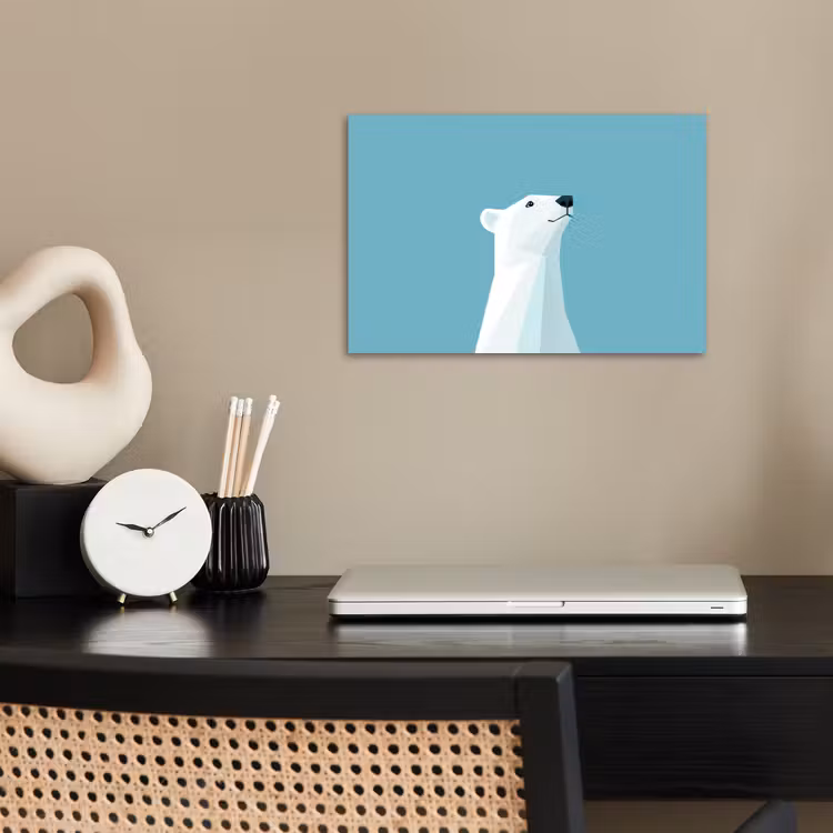 Poster - Ijsbeer - Lichtblauw - Minimalistisch — 2