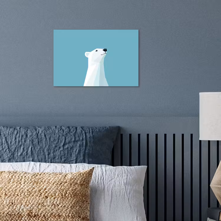 Poster - Ijsbeer - Lichtblauw - Minimalistisch — 3