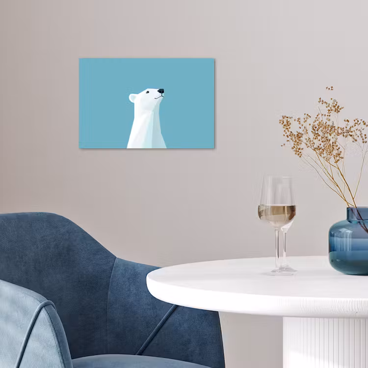Poster - Ijsbeer - Lichtblauw - Minimalistisch — 4