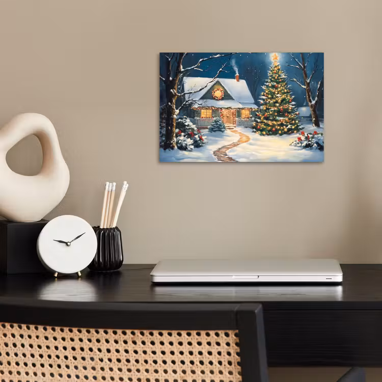 Poster - Kerst - Kerstboom - Winter - Huis - Sneeuw — 2