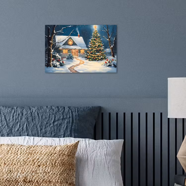Poster - Kerst - Kerstboom - Winter - Huis - Sneeuw — 3