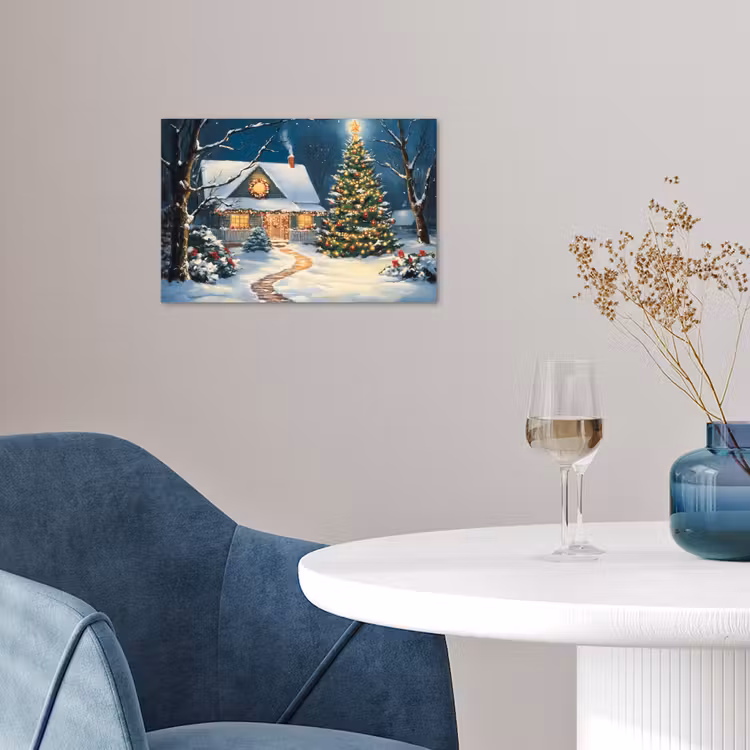 Poster - Kerst - Kerstboom - Winter - Huis - Sneeuw — 4