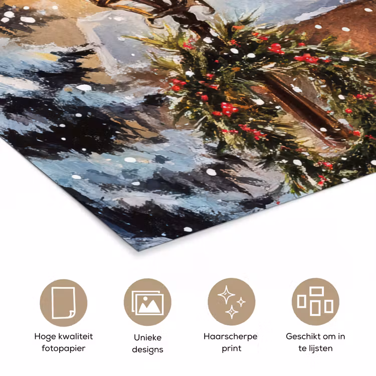 Poster - Kerstdorp - Huizen - Sneeuw - Kerst — 5