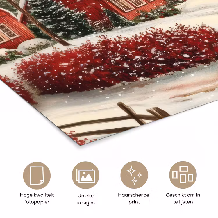 Poster - Kerstsfeer - Landelijk - Rood — 5