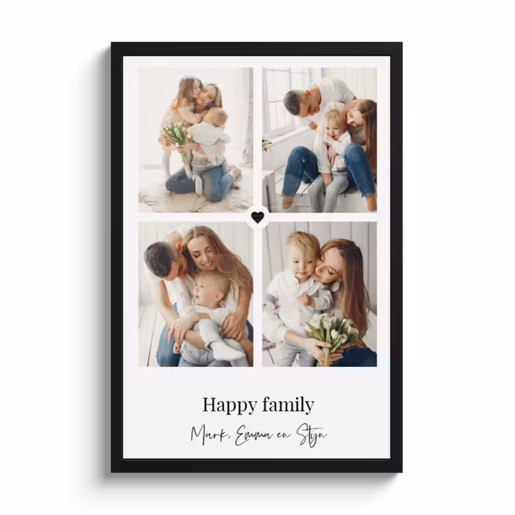 Poster met lijst – Collage met hartje — 1