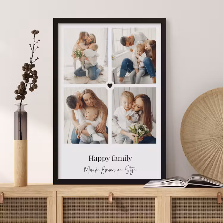 Poster met lijst – Collage met hartje — 2