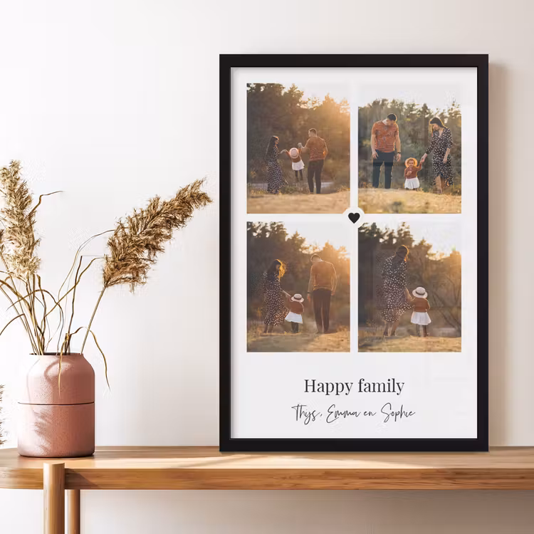 Poster met lijst – Collage met hartje — 4